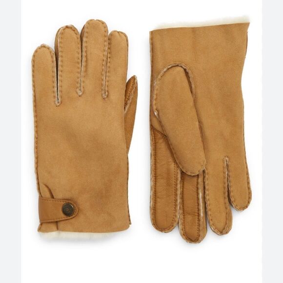 UGG Genuine Shearling Lined Leather Tech Gloves NWOT - Picture 1 of 4